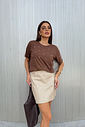 T-SHIRT ESTONADA PONTOS DE LUZ LISA MARROM CAFÉ T-SHIRT ESTONADA PONTOS DE LUZ LISA MARROM CAFÉ