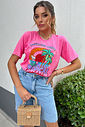 T-SHIRT ESTONADA MODE TROPICAL ROSA SUMMER