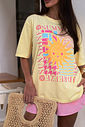 T-SHIRT OVERSIZED SUMMER BREEZE AMARELO MANTEIGA T-SHIRT OVERSIZED SUMMER BREEZE AMARELO MANTEIGA