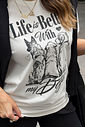 T-SHIRT ESTONADA LIFE BETTER DOGS OFF WHITE