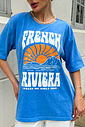 T-SHIRT ESTONADA FRENCH RIVIERA AZUL CÉU