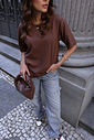 T-SHIRT ESTONADA LISA MARROM CAFÉ