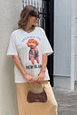 T-SHIRT OVERSIZED BROWN POODLE OFF WHITE