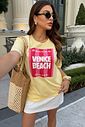 T-SHIRT ESTONADA VENICE BEACH AMARELO MANTEIGA