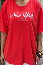 T-SHIRT OVERSIZED NEW YORK VERMELHO