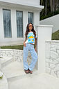 T-SHIRT ESTONADA POSITANO LIMONE ESTAMPA AZUL OFF WHITE