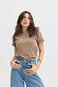 T-SHIRT ESTONADA LISA MARROM CAPPUCCINO