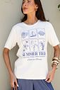 T-SHIRT ESTONADA CARDS OF SUMMER OFF WHITE