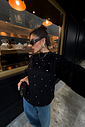 TRICOT COM PEDRARIAS KYLIE PRETO