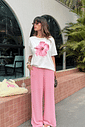 T-SHIRT ESTONADA HIBISCO PINK OFF WHITE
