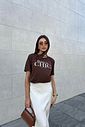 T-SHIRT ESTONADA BASIC CHIC MARROM CHOCOLATE