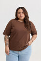 T-SHIRT ESTONADA LISA MARROM CAFÉ