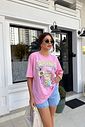 T-SHIRT OVERSIZED CAIPIRINHA GELADA (COM STRASS) ROSA CHICLETE