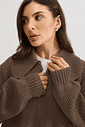 PRÉ-VENDA TRICOT COM ZIPER GRACE MARROM