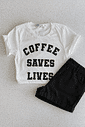 CAMISETA COFFEE SAVES LIVES BRANCO