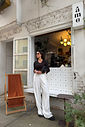 CALÇA PANTALONA RISCA DE GIZ LIA OFF WHITE