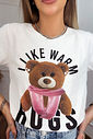 T-SHIRT ESTONADA I LIKE HUGS OFF WHITE