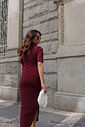VESTIDO MIDI CANELADO SENSE MARSALA
