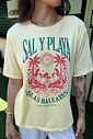 T-SHIRT ESTONADA SAL Y PLAYA AMARELO MANTEIGA