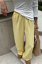 CALÇA PANTALONA RISCA DE GIZ LIA AMARELO MANTEIGA