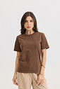 T-SHIRT ESTONADA LISA MARROM CAFÉ