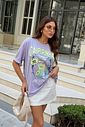 T-SHIRT OVERSIZED CAIPIRINHA GELADA (COM STRASS) ROXO CANDY