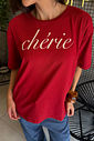 T-SHIRT ESTONADA CHERIE VERMELHO CEREJA
