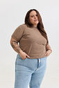 T-SHIRT ESTONADA LISA MARROM CAPPUCCINO