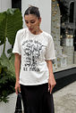 T-SHIRT ESTONADA GOD IS ABOVE ALL THINGS (COM CRISTAIS) OFF WHITE