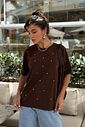 T-SHIRT ESTONADA PONTOS DE LUZ LISA MARROM CHOCOLATE T-SHIRT ESTONADA PONTOS DE LUZ LISA MARROM CHOCOLATE