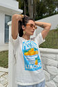 T-SHIRT ESTONADA POSITANO LIMONE ESTAMPA AZUL OFF WHITE