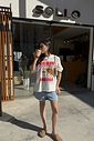 T-SHIRT OVERSIZED PARIS COFFEE OFF WHITE