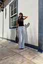 CALÇA WIDE LEG JEANS CAROLINE AZUL CLARO CALÇA WIDE LEG JEANS CAROLINE AZUL CLARO