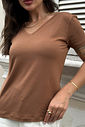 BLUSA VISCOLYCRA DECOTE V MARROM