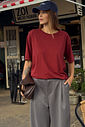 T-SHIRT ESTONADA LISA VINHO