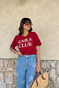 T-SHIRT ESTONADA GIRLS CLUB VERMELHO CEREJA