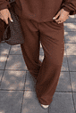 CALÇA DE MOLETOM WIDE LEG MARROM