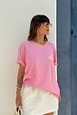 T-SHIRT OVERSIZED THE DOLCE (COM STRASS) ROSA CHICLETE