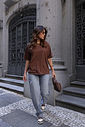 T-SHIRT ESTONADA LISA MARROM CAFÉ