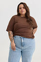 T-SHIRT ESTONADA LISA MARROM CAFÉ