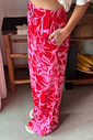 CALÇA PANTALONA LOUISE FLORAL ROSA