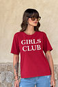 T-SHIRT ESTONADA GIRLS CLUB VERMELHO CEREJA