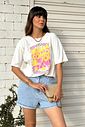 T-SHIRT ESTONADA BRILLA EL SOL (COM APLIQUE) OFF WHITE T-SHIRT ESTONADA BRILLA EL SOL (COM APLIQUE) OFF WHITE