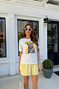 T-SHIRT ESTONADA ONÇA STYLE ICON ESTAMPA AMARELO MANTEIGA OFF WHITE