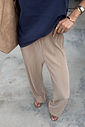 CALÇA PANTALONA PLISSADA CLAIRE BEGE