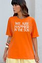 T-SHIRT ESTONADA WE ARE HAPPIER LARANJA VIBRANTE T-SHIRT ESTONADA WE ARE HAPPIER LARANJA VIBRANTE
