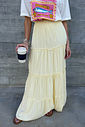 SAIA LONGA BLAIR AMARELO MANTEIGA SAIA LONGA BLAIR AMARELO MANTEIGA