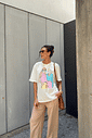 T-SHIRT OVERSIZED AESTHETIC GIRLS OFF WHITE