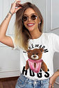 T-SHIRT ESTONADA I LIKE HUGS OFF WHITE