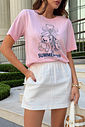 T-SHIRT ESTONADA CHAVEIRO SUMMER TRIP ROSA CANDY
